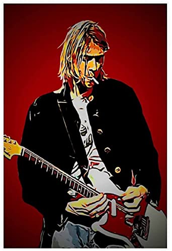 ZRRTTG Mural con Estampado De Arte Cuadro de Guitarrista K-urte COB-ains para decoración Familiar Moderna PóSter Lienzo Pintura Pared 23.6"x35.4"(60x90cm) Sin Marco