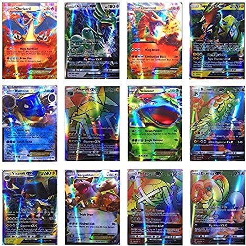 ZYXM - 100 cartas no duplicadas de Pokémon Trading Card Game, ultrarraras, Holo EX, tipo completo: 20 GX + 20 Mega + 59 EX Arts + 1 Energía (azul)