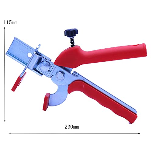 100 Cuñas + 100 Arandelas Niveladoras + Alicates, Sistema de Nivelación de Baldosas, Kit de Herramientas de Instalación de Baldosas, para Herramientas de Baldosas (Rojo y Transparente)
