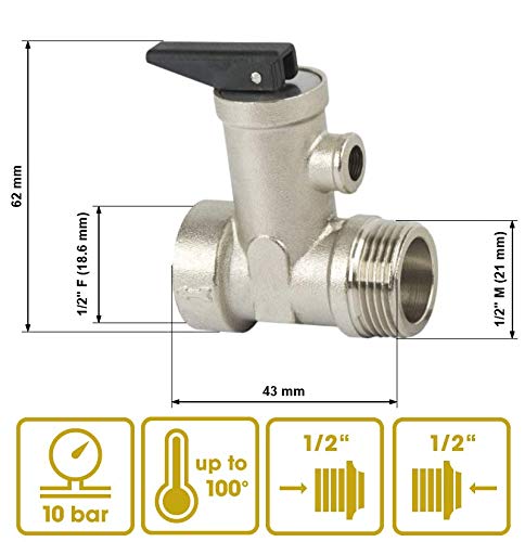 1/2'' x 7 BAR UNIVERSAL ayuda a aliviar las calderas válvula de seguridad para calentar os presentamos en la parte superior