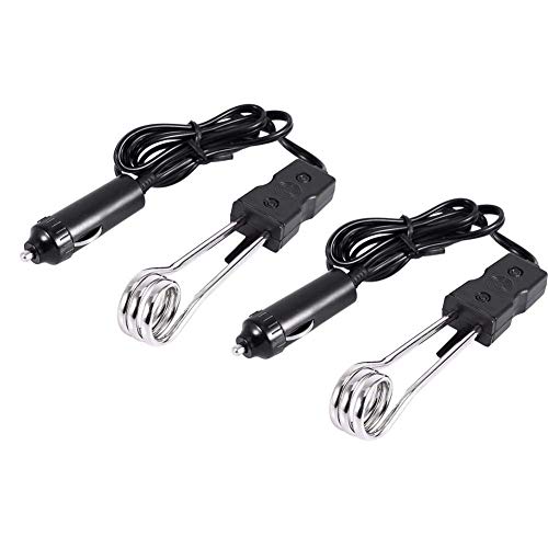 12V / 24V Calentador de Agua de Inmersión para Automóviles Calentador de Inmersión en Agua Portátil Negro Calentadores de Espacio para Picnic de Viaje Accesorios para La Ceremonia(24V)