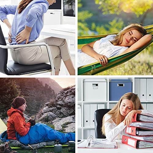 [2 PCS] Almohada Camping. Almohada Hinchable Inflable Camping, ergonómicas, compresibles, cómodas almohadas de playa para cuello, espalda y apoyo lumbar mientras duerme, viaja, senderismo, mochila