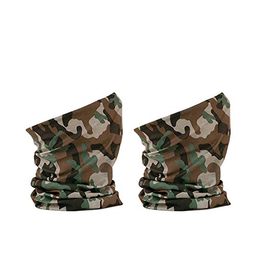 2 x Camuflaje Braga de Cuello Térmica - 100% Poliéster Microfibra - Tejido transpirable - Hombre/Mujer (Unisex) Neckwarmer (Jungle Camuflaje)