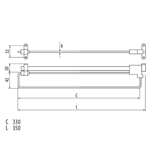 2 x SO-Tech® Percha Soporte Colgador Extraíble Perchero Telescópico para Armario 350 mm