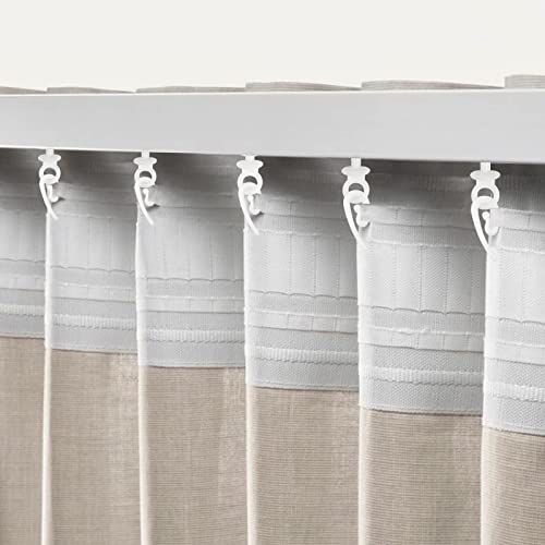 200 ganchos para cortinas plástico blanco raíles de cortinas ganchos deslizantes ganchos deslizantes para cortinas ganchos deslizantes rodillos cinta, para cortina de ventana puerta cortina de ducha