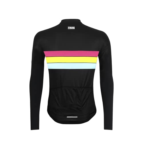 226ERS Maillot Ciclismo Manga Larga para Invierno, Hydrazero Flag, Ropa Equipación para Hombre y Mujer, Negro - Talla XS