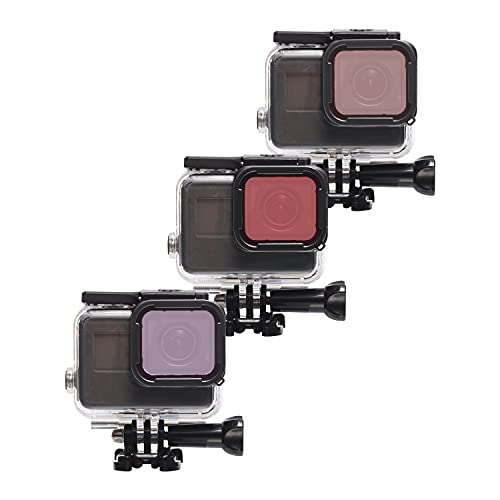 3 en 1 Snorkel Diving Bajo el agua Rojo / Rosa / Púrpura Filtro de lente en agua de mar y agua dulce Compatible with la carcasa impermeable oficial de GoPro Hero 7 Black, 6, 6 Black, 5/5 Black