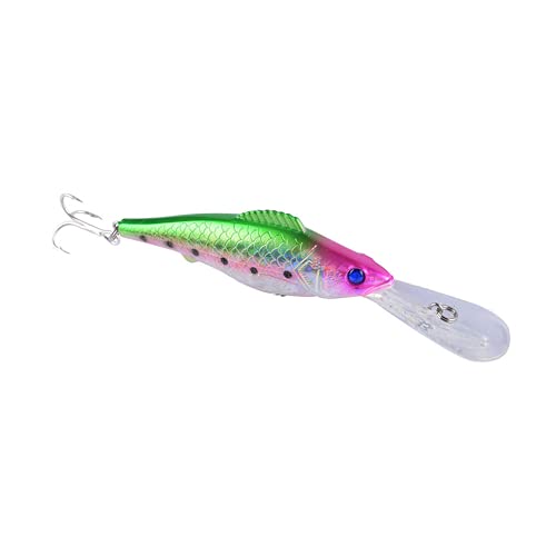 3 Piezas Señuelos Pesca, Artificial Duro Cebos, Longitud 12,6cm,Material ABS, Wobbler Flotante, Adecuado para la Pesca de Agua dulce y Salada, La perca, La lucioperca, Lucio, Muskie, Gobio, trucha,etc