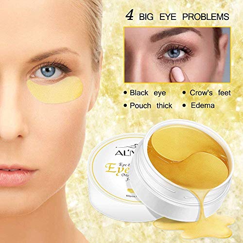 30 Pares/60 Piezas Máscara para Los Ojos De Colágeno,Ojos Parches, Contorno de Ojos Antiarrugas, Anti Edad para Ojeras,Bolsas,Patas de Gallo,Sinchazón