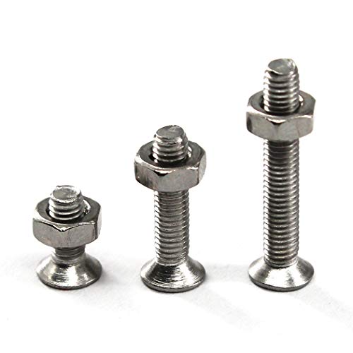 340 piezas M3 304 Cruz de acero inoxidable empotrado avellanado cabeza plana tornillos Hex Socket Nut surtido Kit