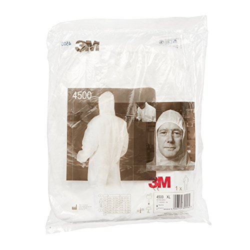 3M 4500 Ropa de Protección Tipo CE, I Cat, Polipropileno 45g / m2, Blanco, Talla XL