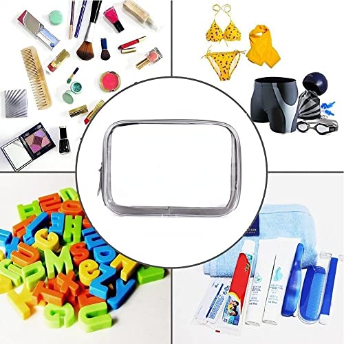 3PCS Bolsas de Aseo | Bolsas de cosmética y Maquillaje | Neceseres Transparentes Impermeables | Kit de Viaje de PVC de Multiples tamanos Pequeno-Medio-Grande (Blanco)