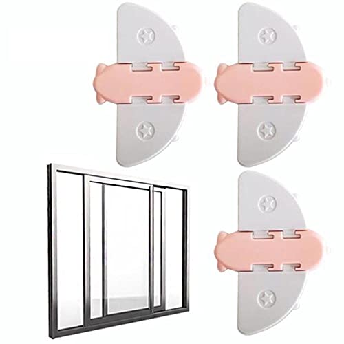 3PCS Cerradura de puerta corredera Seguridad Niño a prueba de bebés Armarios Ventanas Cerradura de ventana corredera Cerraduras de puerta de armario corredera ducha Puertas correderas vidrio gabinete