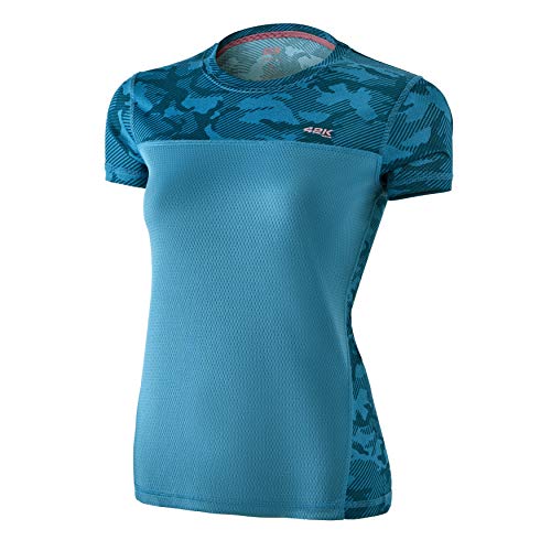 42K RUNNING - Camiseta técnica 42K MIMET Mujer Ocean Green Camouflage XL