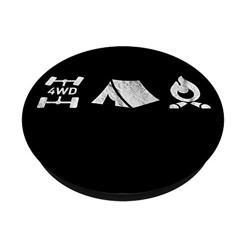 4x4 Overland Explorando 4x4 Tent Camp Fire Adventure PopSockets Agarre y Soporte para Teléfonos y Tabletas