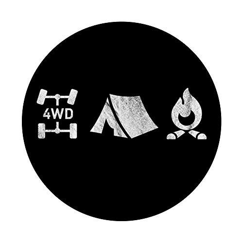 4x4 Overland Explorando 4x4 Tent Camp Fire Adventure PopSockets Agarre y Soporte para Teléfonos y Tabletas