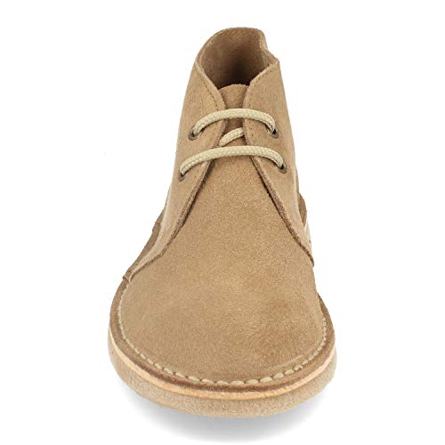 59264-Botas Desierto Safari para Mujer y Hombre con Piel Serraje, Suela Crepe Antideslizante y Cordones. Comodas, practicas e Ideales para Otono-Invierno. Talla 42 Taupe