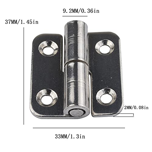 6 bisagras desmontables de 1.5 pulgadas, bisagras de bandera de unión deslizante, bisagras de puerta desmontables, acero inoxidable 304, zurdos