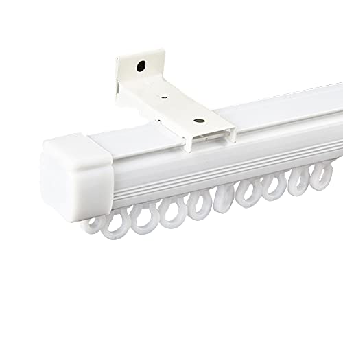 Aallo 100 Piezas de Ganchos Deslizantes para Rieles de Cortinas Rueda Deslizante de Riel de Ventana de Plástico Gancho de Cortina Polea blanca para Baño,Cocina,Dormitorio,Oficina