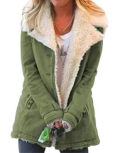 Abrigo Mujer Tallas Grandes Abrigos Oversize Señora Largo Parka Mujer Chaqueta Acolchada Mujer Invierno Anorak Acolchado Mujeres Chaqueton Chaquetones Parkas Cazadora Chaquetas Talla Grande Verde XL