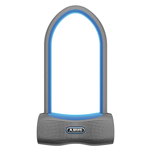 Abus SmartX 84521 770A - Candado para Bicicleta con Bluetooth y Alarma (100 db) - Smartphone iOS y Android - Nivel de Seguridad 15 - con Soporte - Azul