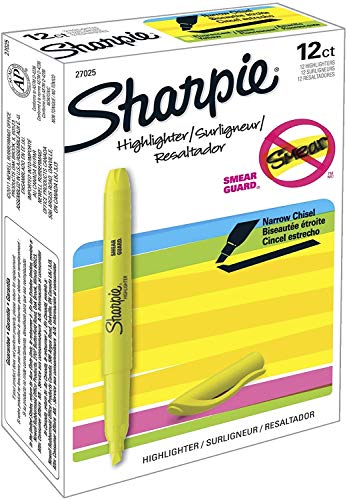 Accent Pocket Style Highlighter, Chisel Tip, Fluorescent Yellow, 1 Dozen, Sold as 1 Dozen