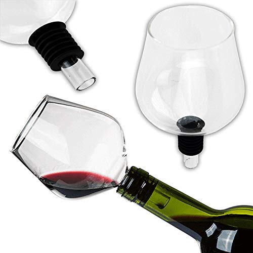 Accesorio XXL para botellas de vino de cristal con junta de silicona, accesorio para copa de vino, accesorio para copa de vino, JGA, para fiesta, artículo de broma