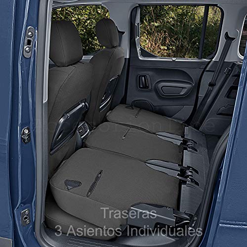 Accesorionline Fundas de Asiento para Berlingo III Desde 2019 -100% A Medida 2-5plazas (5plazas (Traseras 1+1+1))