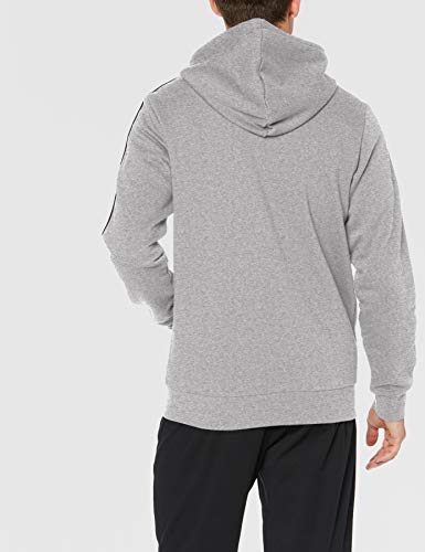 adidas E 3S FZ FL Sudadera, Hombre, Medium Grey Heather/Black, L