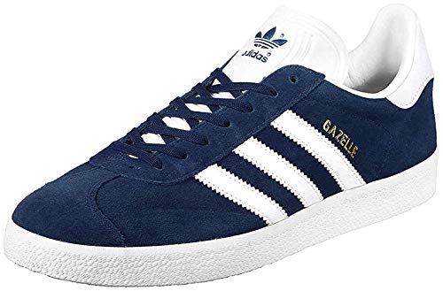 adidas Gazelle, Zapatillas de Deporte Unisex Adulto, Collegiate Navy/White/Gold Metalic, 43 1/3 EU