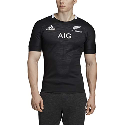 adidas Hombres Nueva Zelanda All Black Home Rugby Camisa 2018 2019 Negro, Negro, XXL