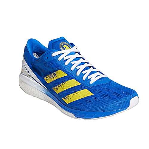 adidas Men's Adizero Boston 9 Running Shoe - Color: Blue/Yellow/White - Size: 10 - Width: Regular