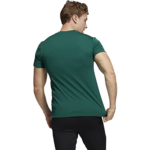 adidas Men's Standard AEROREADY 3-Stripes Tee, Collegiate Green, Medium