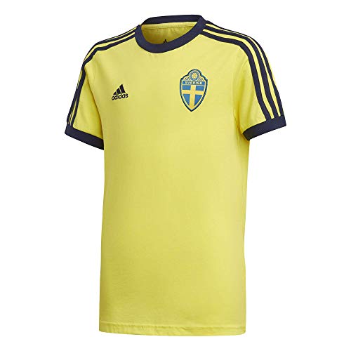 adidas Suecia SVFF Temporada 2020/21 Camiseta 3 Bandas, Unisex, Shock Yellow, 128