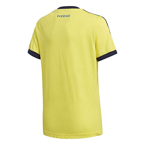 adidas Suecia SVFF Temporada 2020/21 Camiseta 3 Bandas, Unisex, Shock Yellow, 128