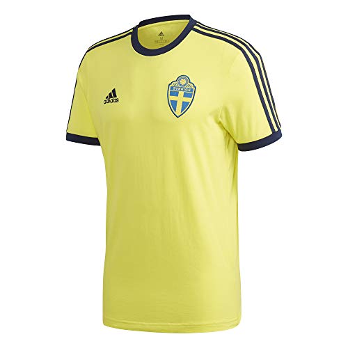 adidas Suecia SVFF Temporada 2020/21 Camiseta 3 Bandas, Unisex, Shock Yellow, S