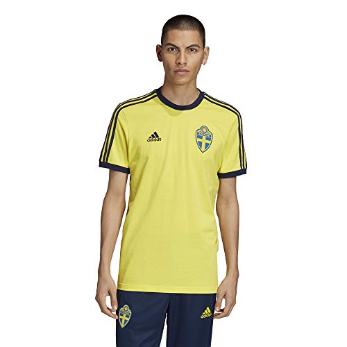 adidas Suecia SVFF Temporada 2020/21 Camiseta 3 Bandas, Unisex, Shock Yellow, S