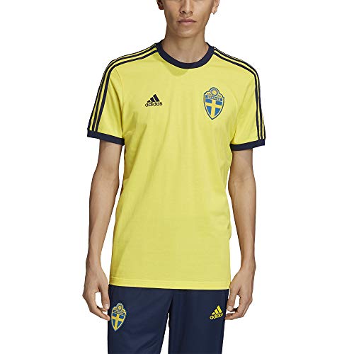 adidas Suecia SVFF Temporada 2020/21 Camiseta 3 Bandas, Unisex, Shock Yellow, S