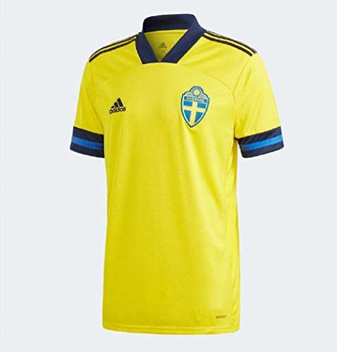 adidas Suecia SVFF Temporada 2020/21 Camiseta Primera equipación, Unisex, Yellow/Night Indigo, 152