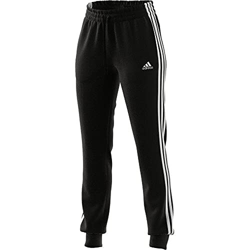 adidas W 3S FT C PT Pants, Womens, Black/White, Large