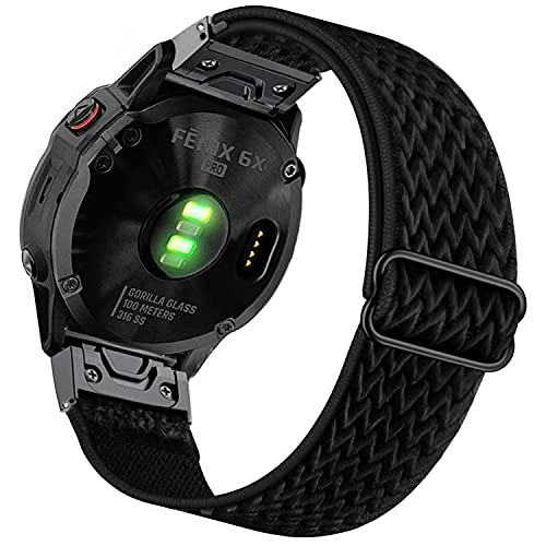 Ahayo Correa elástica para reloj Fenix 6X / Fenix 5X, 26 mm, ajuste rápido, suave, elástica, correa de nailon para Garmin Fenix 6X Pro/Sapphire, Fenix 5X/5X Plus, Enduro, Tactix Delta, Quick Fit 26mm,