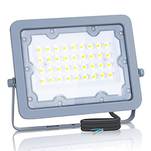 Aigostar Focos Led Exterior, 30W 6500K LED Floodlight Exterior, luz de inundación para exteriores de 2700LM a prueba de agua IP65 para patio, jardín, garajes