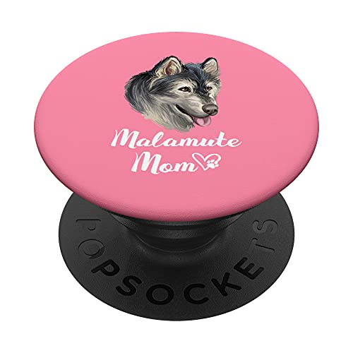 Alaskan Malamute MOM Mamá Madre De Perro Alaskan Malamute PopSockets PopGrip Intercambiable