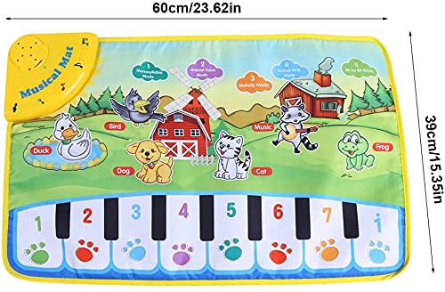 Alfombra Musical Piano Infantil - Alfombrilla De Baile Piano Para Niños - Educativo Manta Piano Con Imágenes Coloridas Animales - Tapete Musical Con Melodías Y Sonidos De Animales