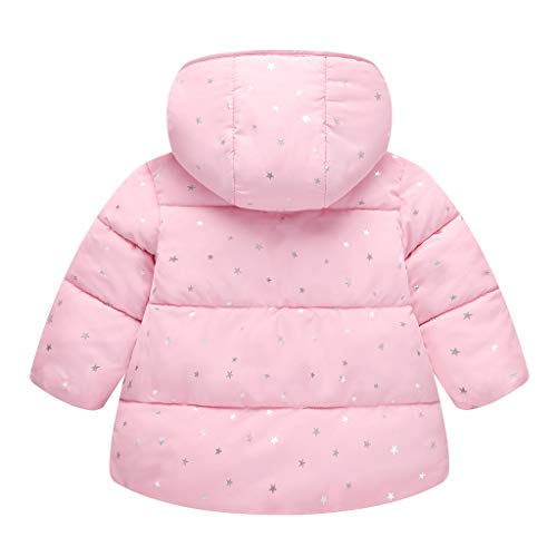 Algodón Abrigo para Niñas, Chaquetas con Capucha Invierno Calentito Ligero Abrigo Ropa para Bebés Niños