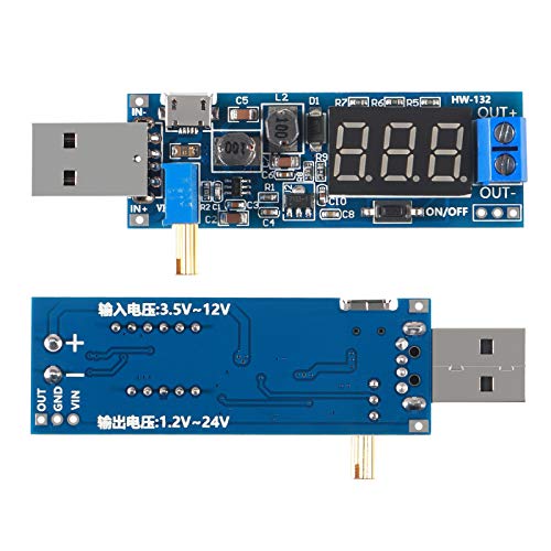 ALMOCN 3 unidades USB Buck Boost Converter 3.5V-12V a 1.2V-24V DC-DC Step Up Step Down Módulo de fuente de alimentación Regulador de voltaje 5V a 3.3V 9V 12V 18V 24V