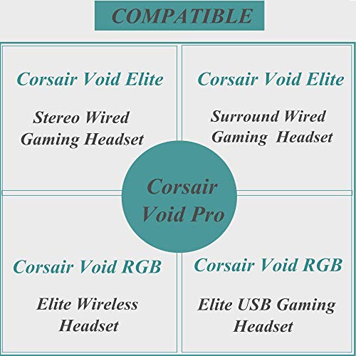 Almohadillas de repuesto para auriculares compatibles con Corsair Void Void Pro USB 7.1 para reparación de almohadillas