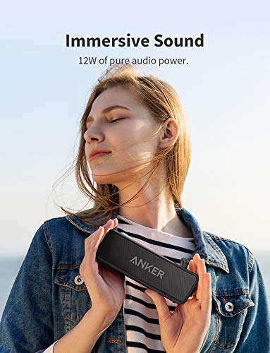 Altavoz inalámbrico Bluetooth Anker SoundCore 2, batería de 24 horas, protección contra el agua IPX7, graves enormes con dos controladores de graves