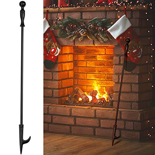 Amagabeli Fire Poker para Chimenea de 66 cm para fogata atizador de Acero de Hierro Forjado de Alta Resistencia para Barbacoa Interior y Exterior Herramienta a Prueba de óxido Color Negro