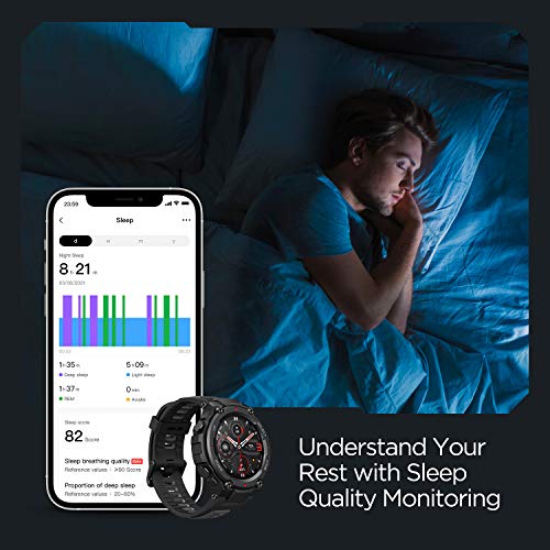 Amazfit T-Rex Pro Smartwatch Fitness Monitor de Sueño y Ritmo cardiaco 10 ATM GPS Reloj Inteligente Deportativo con más de 100 Modes Deportes Duración de batería 18 días Resitente Diseño Gris